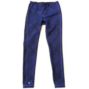 Athleta Westchester Chaturanga Reversible Leggings Size S Sapphire